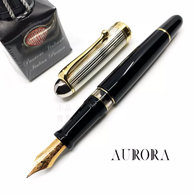 Aurora 88 Big Edition Black with Sterling Silver Cap 14K Fountain Pen