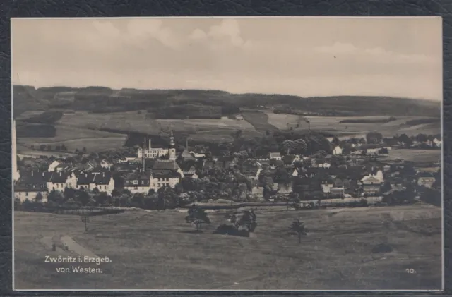 44665) Echt Foto AK Zwönitz im Erzgebirge von Westen 1931