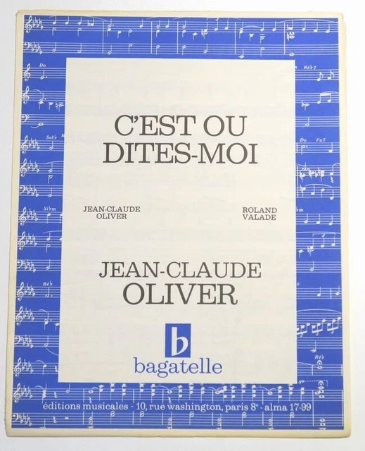 PARTITION VINTAGE SHEET music JEANCLAUDE OLIVER C