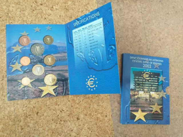 IRLAND KMS offizieller KURSMÜNZENSATZ 2002 Stempelglanz Folder Ireland Coin Set