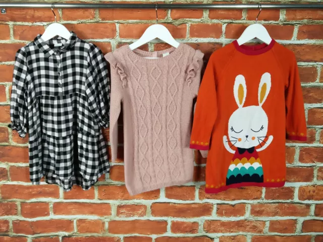 Girls Bundle Age 2-3 Years M&S H&M Next Jumper Dresses Knit Bunny Rabbit 98Cm