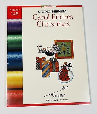 Tarjeta de diseño bordado Studio Bernina #148 Carol Endres Navidad BERNETTE