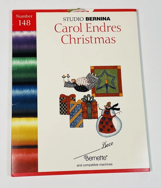 Tarjeta de diseño bordado de Navidad Studio Bernina #148 Carol Endres ~ BERNETTE