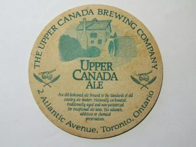 Beer Coaster ~ UPPER CANADA Brewing Ale; Toronto, ONTARIO ** Open From 1985-1998