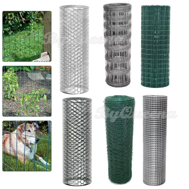 Galvanised Chicken Wire Mesh Netting Rabbit Cage Aviary Fence Garden Plant Net