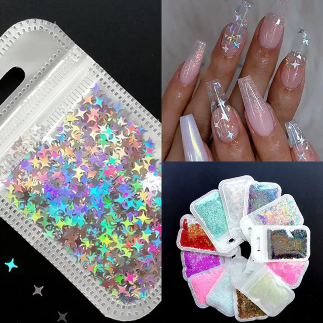 Nail Glitter Star Flakes Paillette Nail Sequins 3D Nail Art Tips Brillant 《