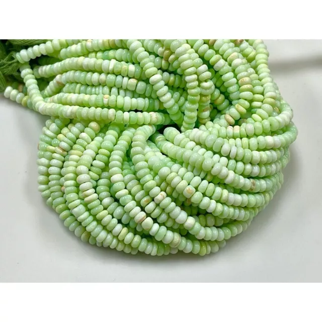 Gorgeous Green Opal Natural Gemstone Rondelle Shape Beads Strand Size 6mm