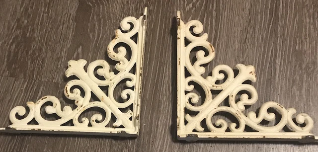Vintage Cast Iron Wall Shelf Bracket Ornate Brace 8 In.
