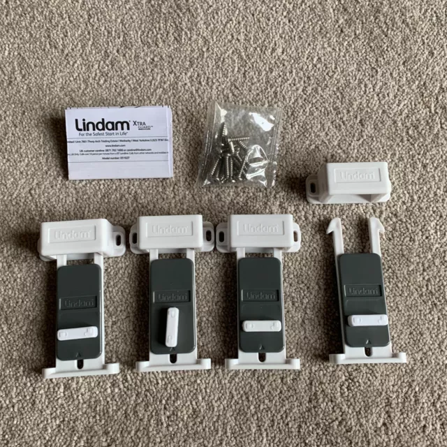 Lindam Dual Locking Drawer Latch x 4.  Plus Extra Lindam Home Safety Kit Parts