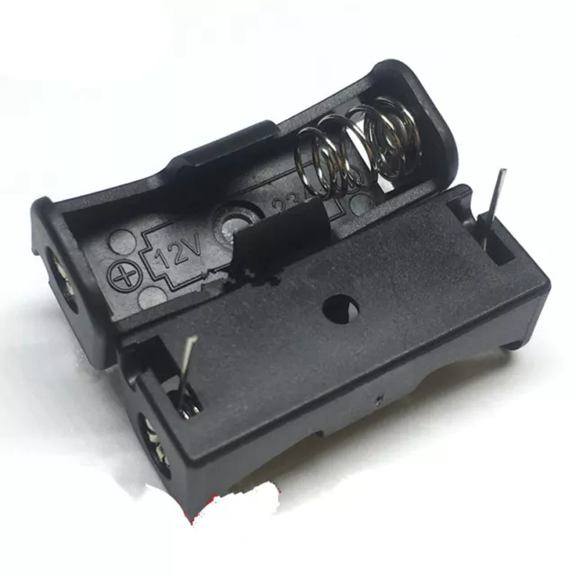 5Pcs 23A/A23 Battery (12V) Clip Holder 2 Pin Battery Holder Case Black