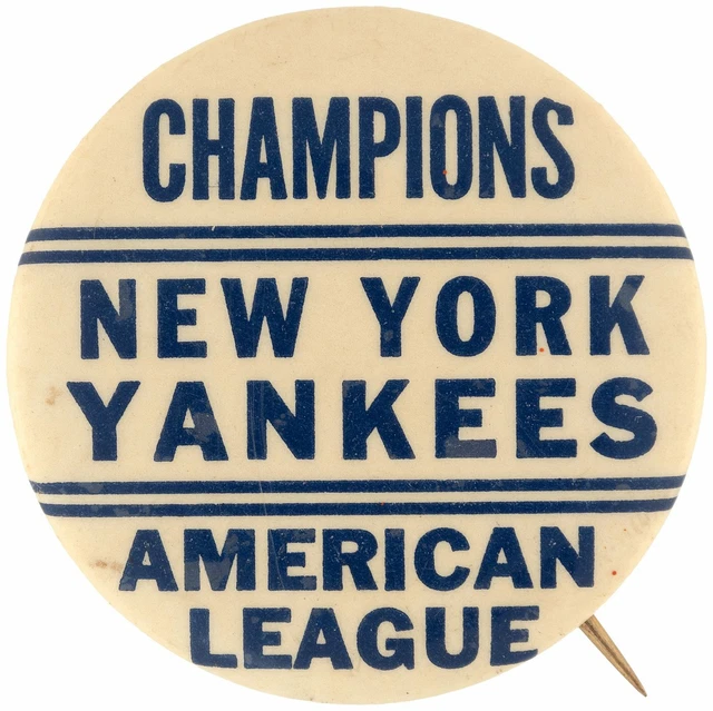 1941 New York Yankees "American League Champions" World Series Button Coin Pin