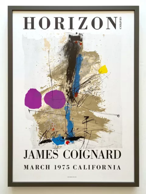 James Coignard Rare 1975 Abstract Expressionist Litho Print Framed Exhbtn Poster