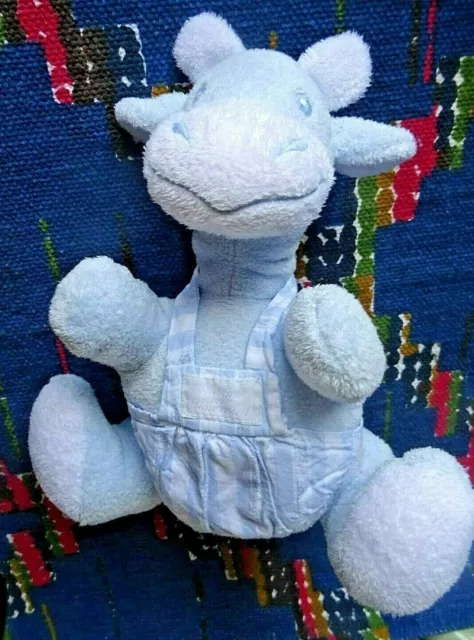 Eb2 /  Doudou Peluche Tartine Et Chocolat Bleu Blanc 22 Cm Tbe