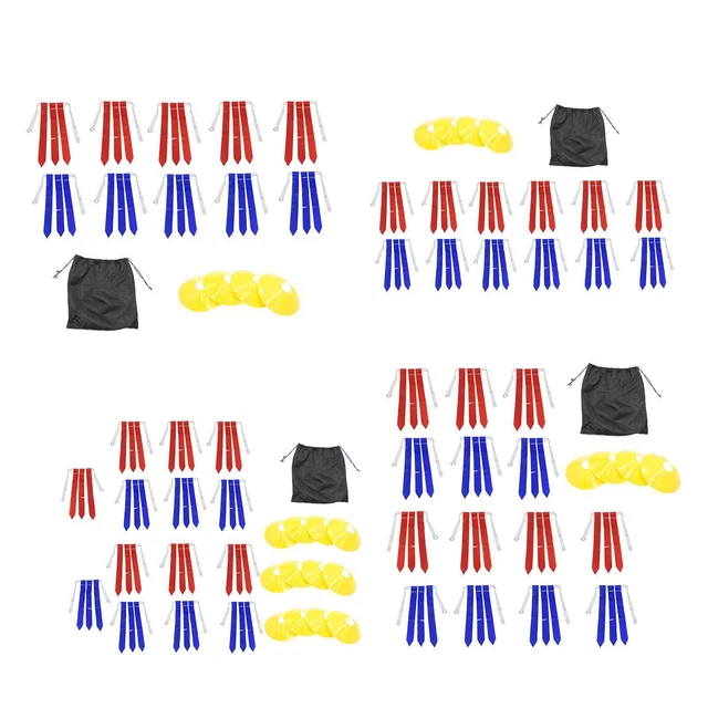 Lot de 5 drapeaux de taille réglables pour jeux de football Lot de 5 drapeaux de taille réglables pour jeux de football