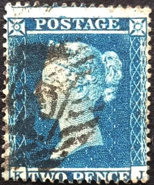 GB Queen Victoria 2d Blue SG.19 P.16 SC Used Good Perforation Royal Blue VF