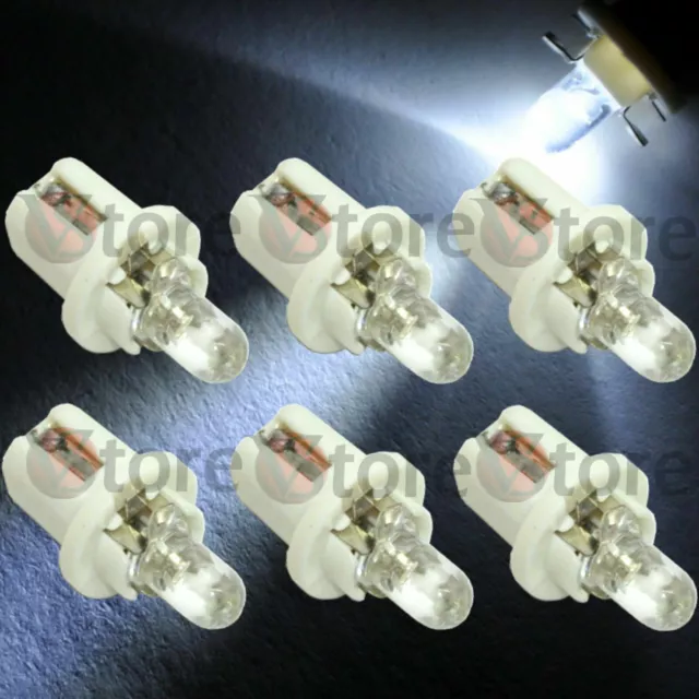 6 LED Lampade T5 B8.5D BIANCO Lampadine Quadro Strumenti Cruscotto Luci Auto 12V