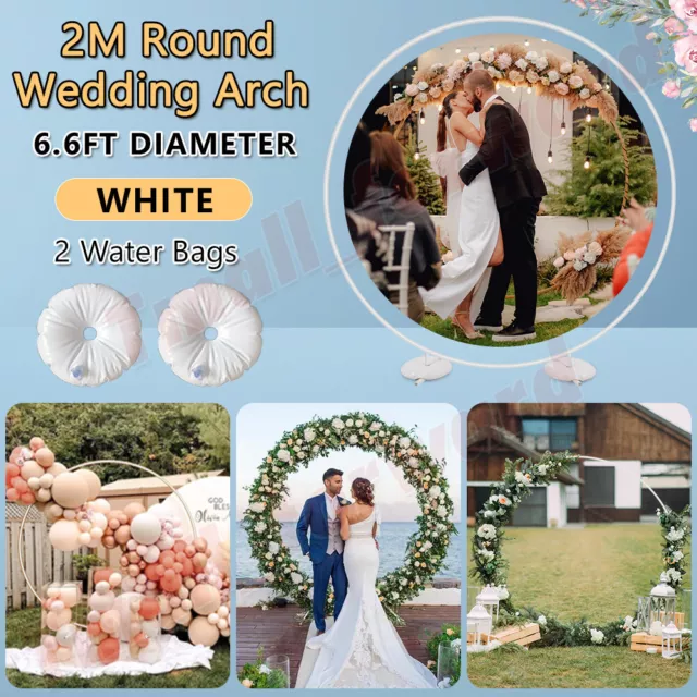 Balloon Arch White Circle Wedding Arch Frame Photo Backdrop Stand Round Support