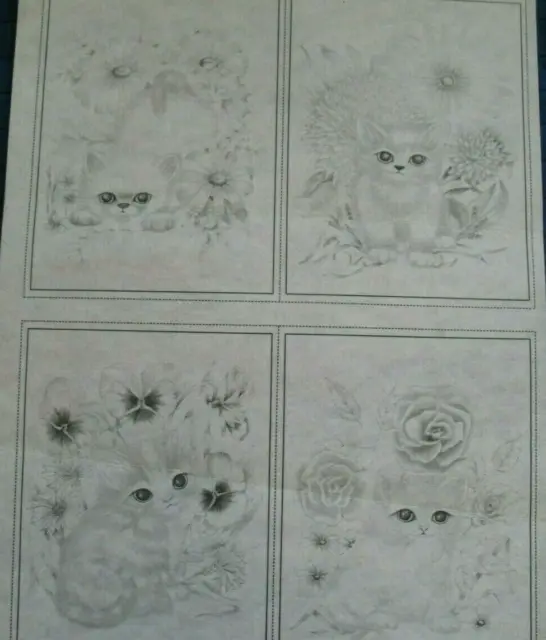 * TRI CHEM 8229 KITTENS AND FLOWERS ROSES  Picture to Paint TRICHEM