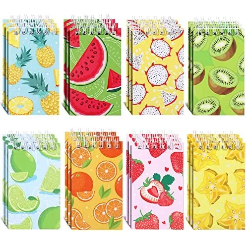 24 Pcs Mini Pocket Notebooks Fruit Spiral Small Notepads Cute Memo Book 2.36