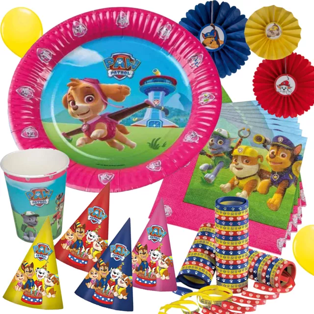 PAW PATROL Geschirr Deko Mitgebsel Kindergeburtstag Kinder Geburtstag Pink Party