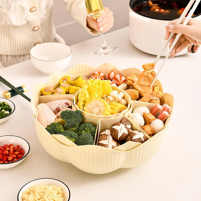4 Plateaux à Compartiments En Forme De Trèfle - Assiettes Apéritif Colorées Pour Snacks, Fruits Et Bonbons