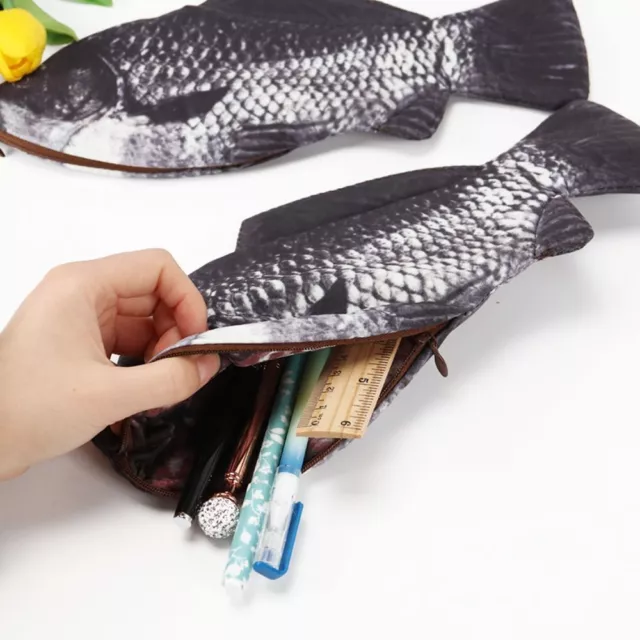 Case Carp Pen Bag Stationery Organizer Funny Handbag Fish Shape Pencil Case