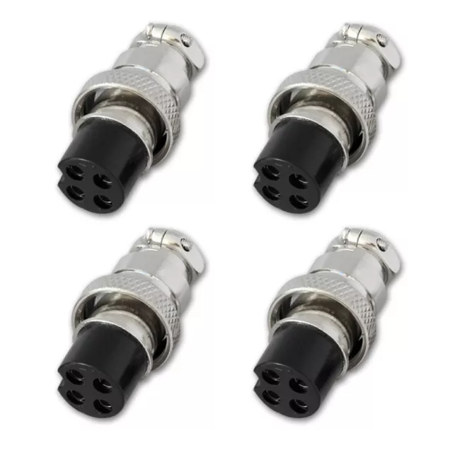 4pcs 4 Pin Female Microphone Chassis Plug CB/Ham Radio Connector Sockets/Plugs