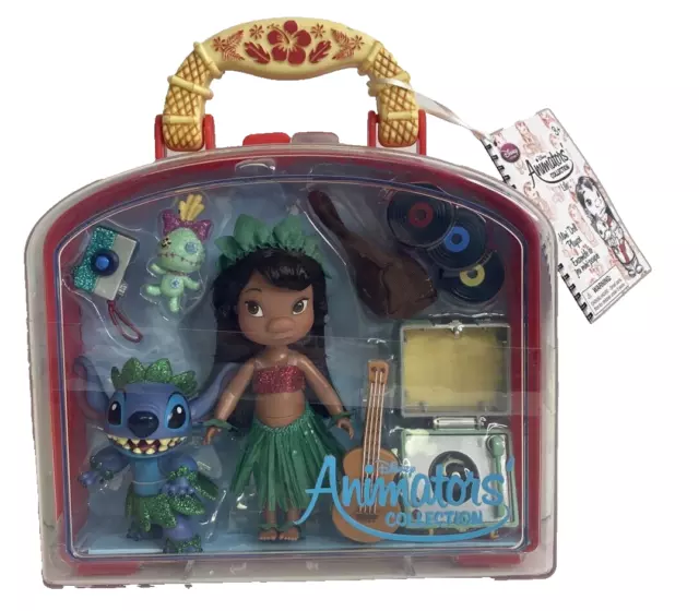 Disney Animators Collection Lilo Stitch Doll Mini Playset 5 w/Carry Case  NEW