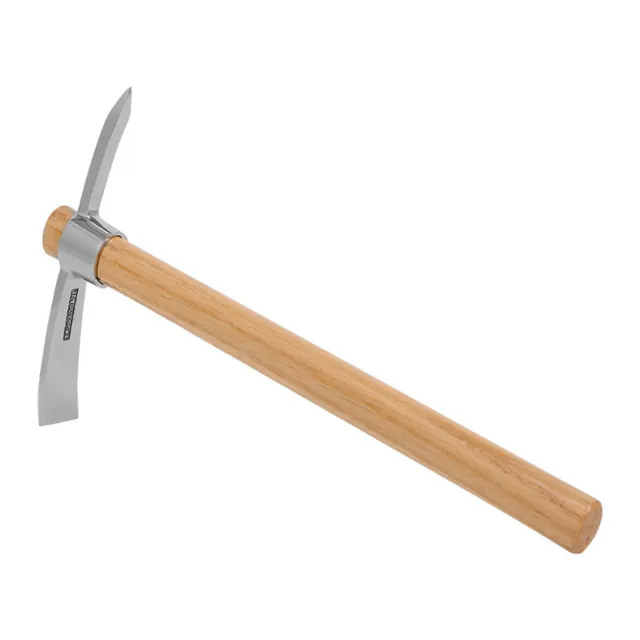 Outdoor Camping Pickaxe Hoe Stainless Steel Pick Axe Hand Hoe W/ Wooden Handle