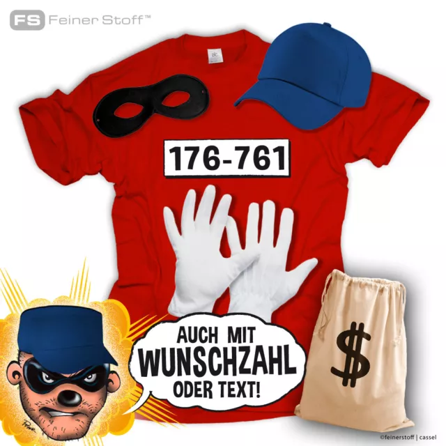 Karneval Kostüm f. Panzerknacker Fan T Shirt Fasching Verbrecher JGA Party