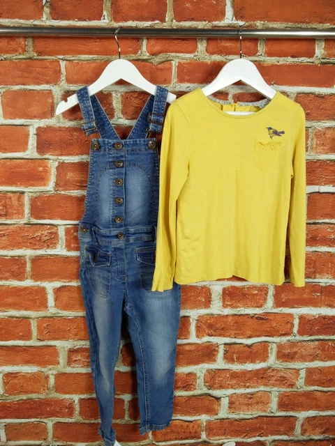 Girls Bundle Age 4-5 Years Next Long Sleeve Top Denim Dungarees Kids Set 110Cm