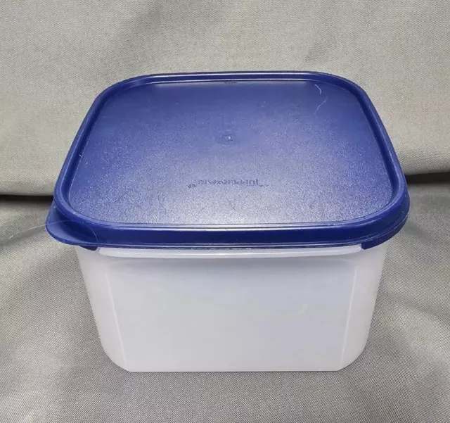 Tupperware Modular Mates 1620-2 Canister Container 1623-6 Dark Blue Lid Square