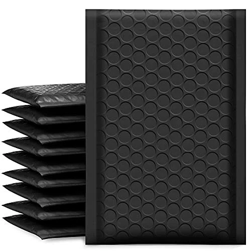 UCGOU Bubble Mailers 4x8 Inch Black 50 Pack Poly Padded Envelopes Small Busin...