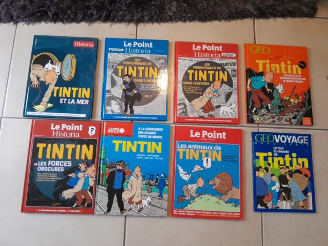 Lot De 8 Livres Hors Serie Tintin - Le Point Historia, Geo, Ouest France