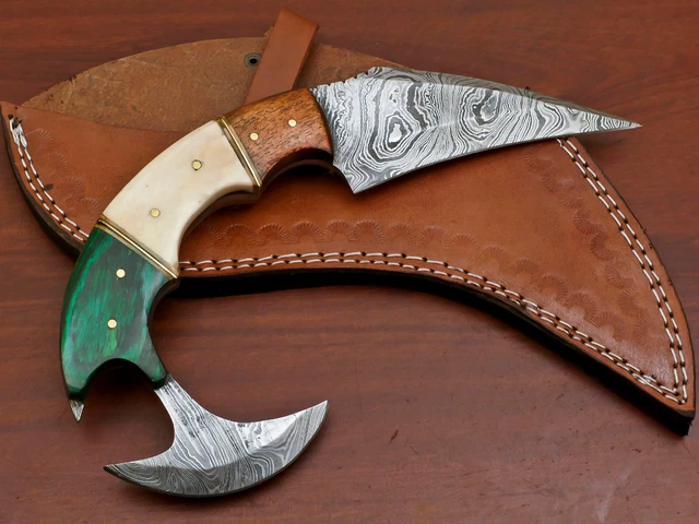 Hand Forged Damascus Steel Blade Full Tang Hunting Knife - Bone/Wood - Za-3013 4