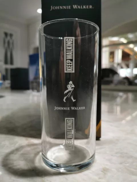 Johnnie Walker Glass Keep Walking Highball Glasses, White Logo - Two Pack