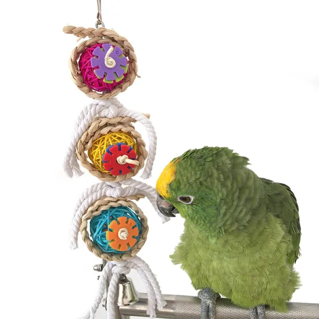 1 pz animale domestico morso pappagallo arrampicata masticazione giocattolo cackatiel sospeso SiJY