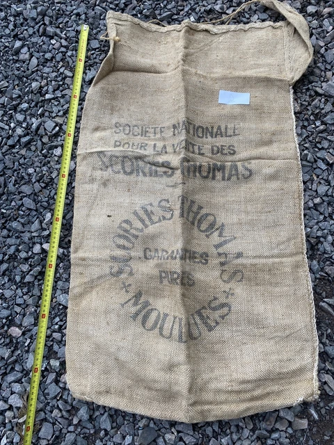 N. 8 ancien Sac toile de jute ancien scorie Thomas | UK