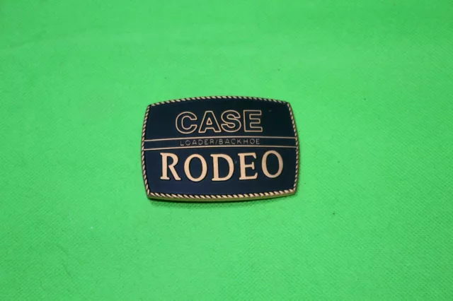 Case Rodeo Backhoe Loader Tractor Brass  Black Inlay Belt Buckle Construction