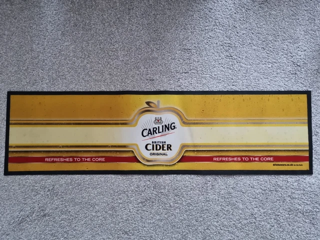 Carling Cider Rubber Back Bar Runner, Pub Drip Mat, Long, Man Cave, Brand New