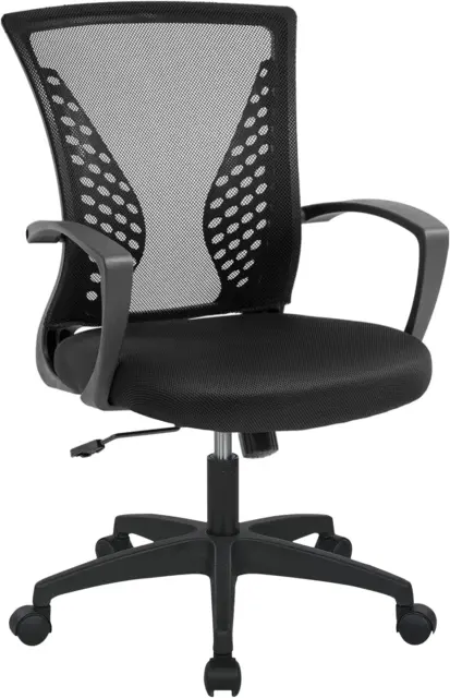 Office Chair Computer Chair Ergonomic Mid Back Swivel Chair Rolling Desk Chair w