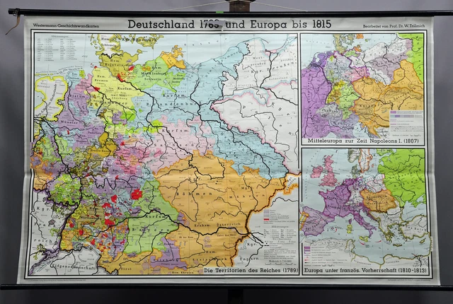 VINTAGE PICTURE POSTER Wall Chart Geography Map Germany 1789 Europe 1815 $195.99 - PicClick