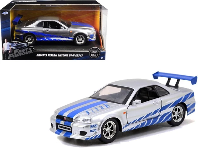 Jada Toys 97184 Brians Nissan Skyline Gt-r R34 Silver Fast & Furious 1 32 Scale | Acquisti Online su