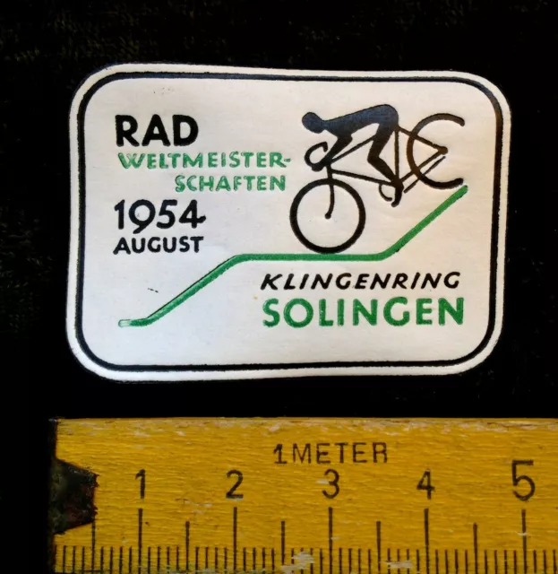 alte Reklamemarke,Vignette,Radweltmeisterschaften Klingenring Solingen 1954