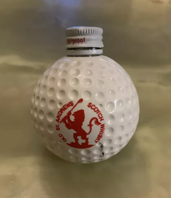 Vintage OLD ST. ANDREWS SCOTCH WHISKY Shaped GOLF BALL Miniature Bottle