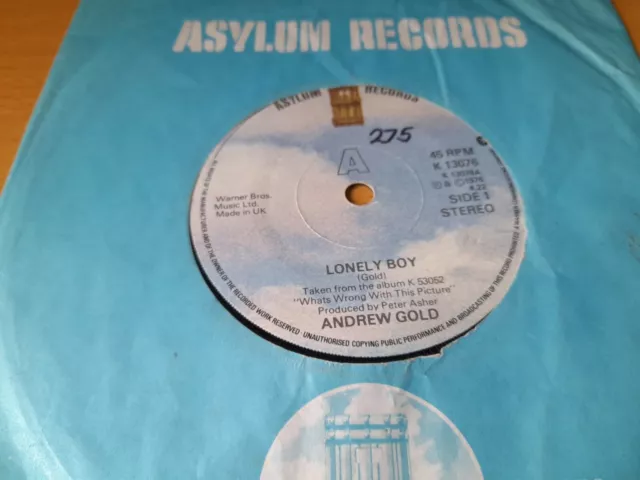 Andrew Gold    Lonely Boy   7" Single