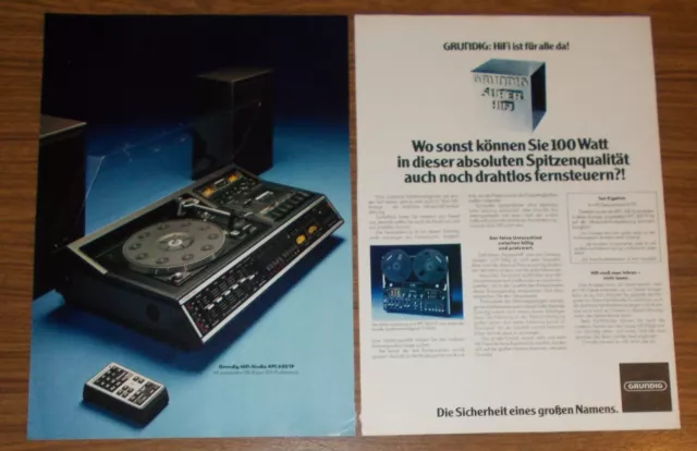 Seltene Werbung GRUNDIG HIFI-STUDIO RPC 600 TP & TS 1000 Tonbandmaschine 1977