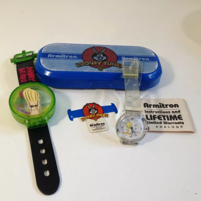 Vintage 1990’s Tweety Looney Tunes Watch & Johnny Bravo Brain Game Watch