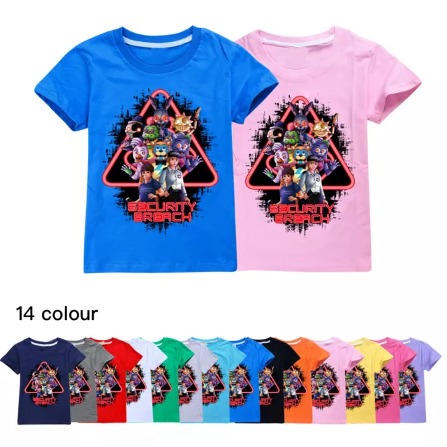 T-shirt maniche corte nuovi bambini cinque notti da Freddy Security Breach regalo top