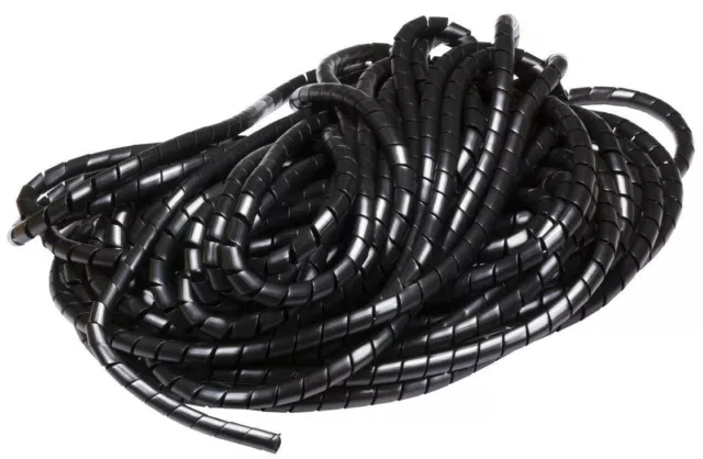 Spiral Wrap Black Natural Flexible Cable Tidy Tube Trunking Wire Loom Management